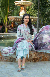 3-PC Unstitched Digital Embroidered Lawn By Tawakkal Fabrics | D-1244